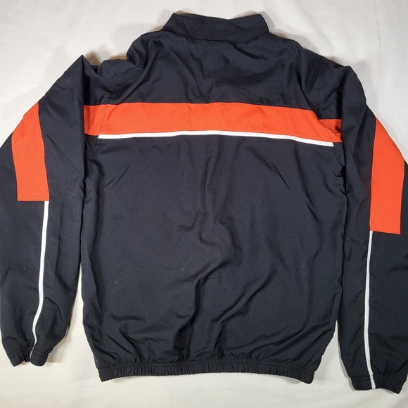 Nike Men's Medium Dri-Fit Black Orange Stripe Full Zip Track Jacket - Picture 7 of 10